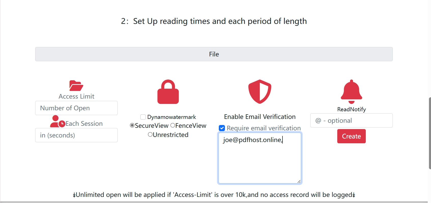 Email Access Control Settings